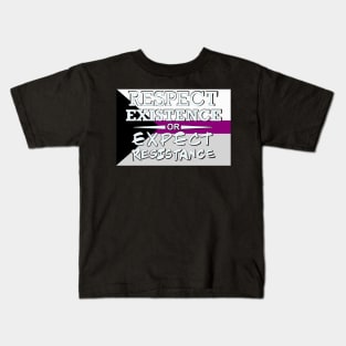 Respect Exsistence or Expect Resistance, Demisexual Pride Flag Kids T-Shirt
